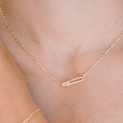 Collier femme épingle empierrée edora plaque or et oxydes - colliers-femme - edora - 1