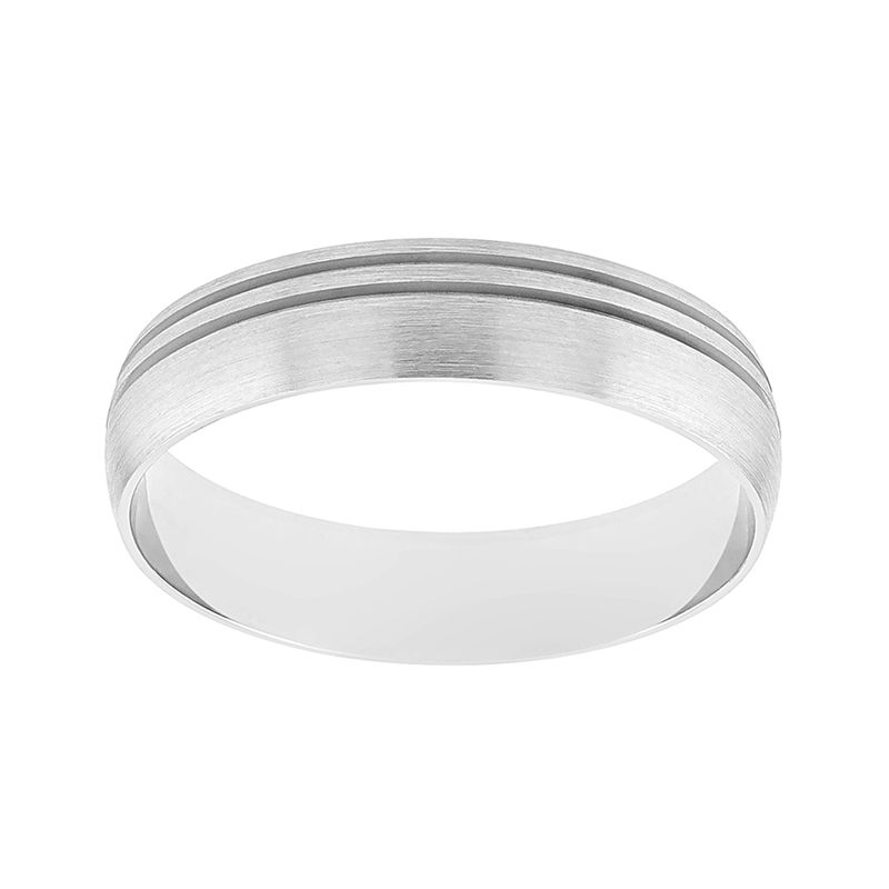 Bague mixte alliance contemporaine or 375/1000 blanc - alliances - edora