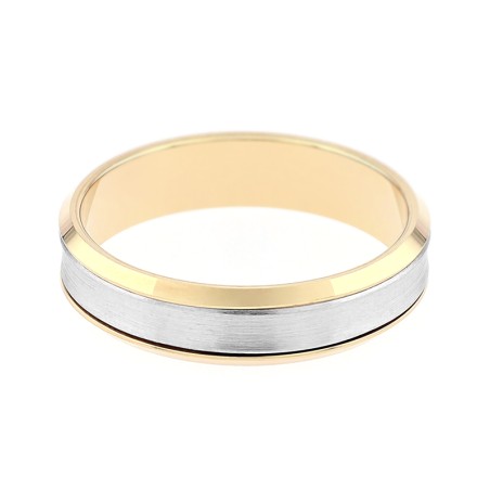 Bague Mixte Alliance contemporaine OR 750/1000 bicolore 