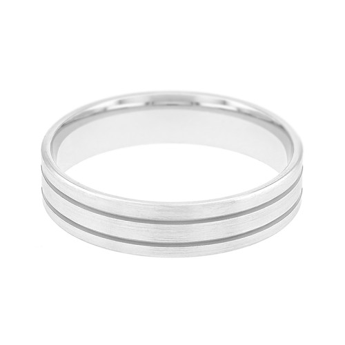 Bague Mixte Alliance ruban OR 750/1000 blanc 