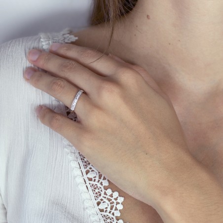 Bague femme alliance or 750/1000 blanc et diamants edo3c141gb4.750mil – bagues de mariage