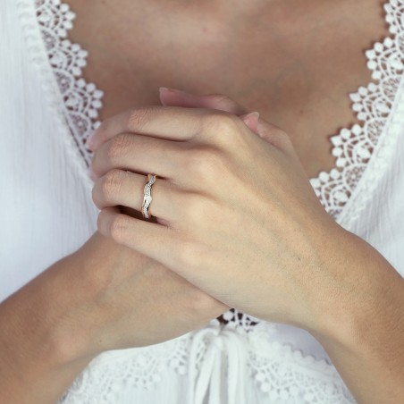Bague femme alliance or 750/1000 bicolore et diamants edo3f046bb4.750mil – bagues de mariage