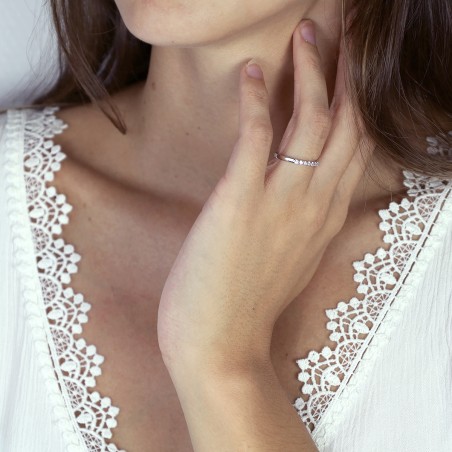 Bague femme alliance or 750/1000 blanc et diamants edo3l005gb2.750mil – bagues de mariage