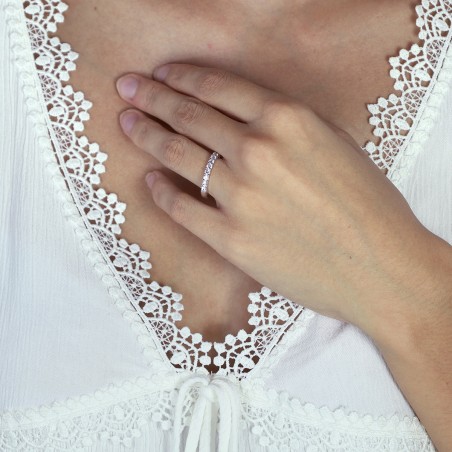 Bague femme alliance or 750/1000 blanc et diamants edo3l038gb2.750mil – bagues de mariage
