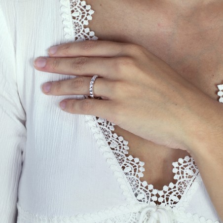 Bague femme alliance or 750/1000 blanc et diamants edo3l074gb2.750mil – bagues de mariage