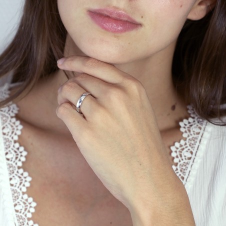 Bague femme alliance or 750/1000 blanc edo3m013g35.750mil – bagues de mariage