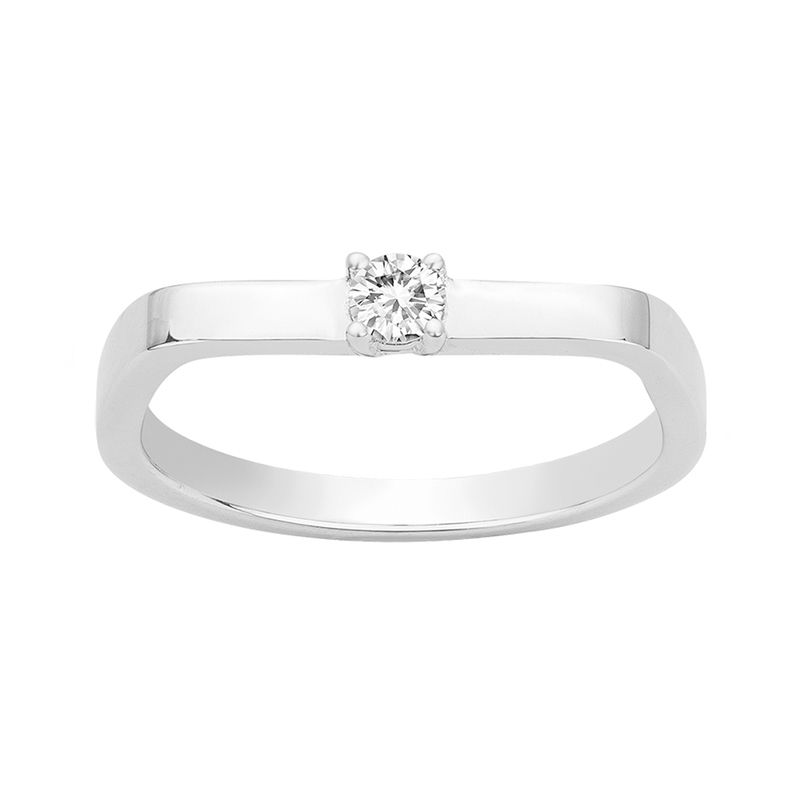 Bague femme solitaire edora argent 925/1000 et oxyde
 - bagues-femmes - edora