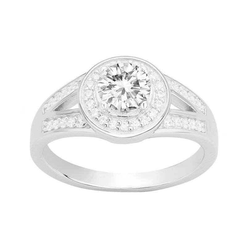 Bague femme solitaire edora argent 925/1000 et oxydes
 - bagues-femmes - edora