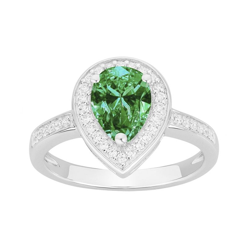 Bague femme edora argent 925/1000 et spinelle verte - bagues-femmes - edora
