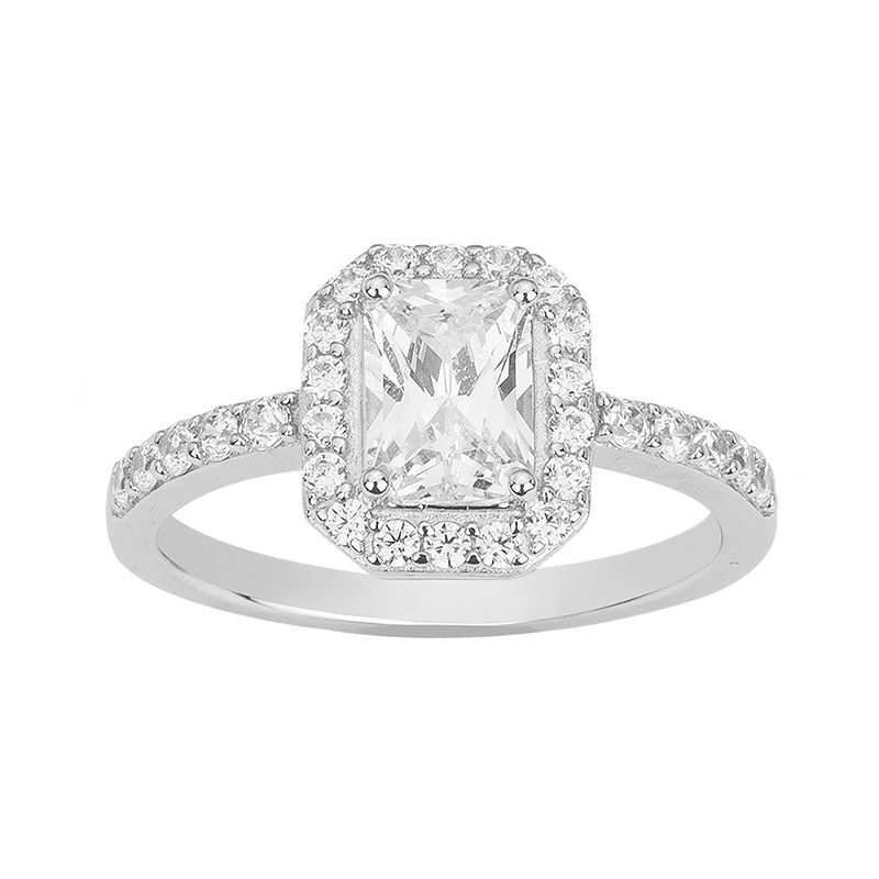 Bague femme solitaire edora argent 925/1000 et oxydes - bagues-femmes - edora