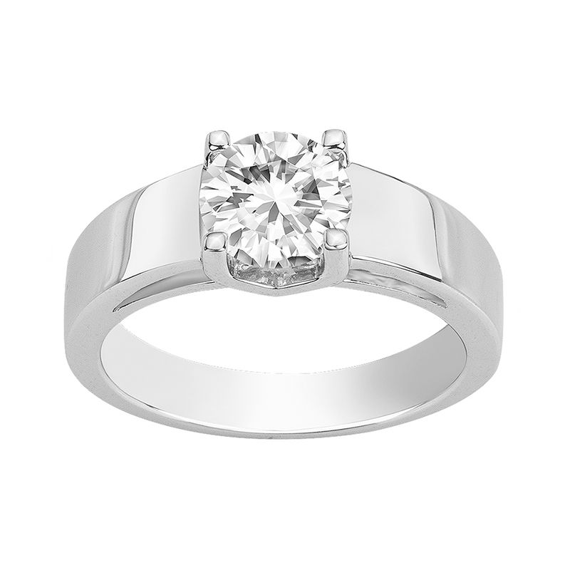 Bague femme solitaire edora argent 925/1000 et oxyde
 - bagues-femmes - edora