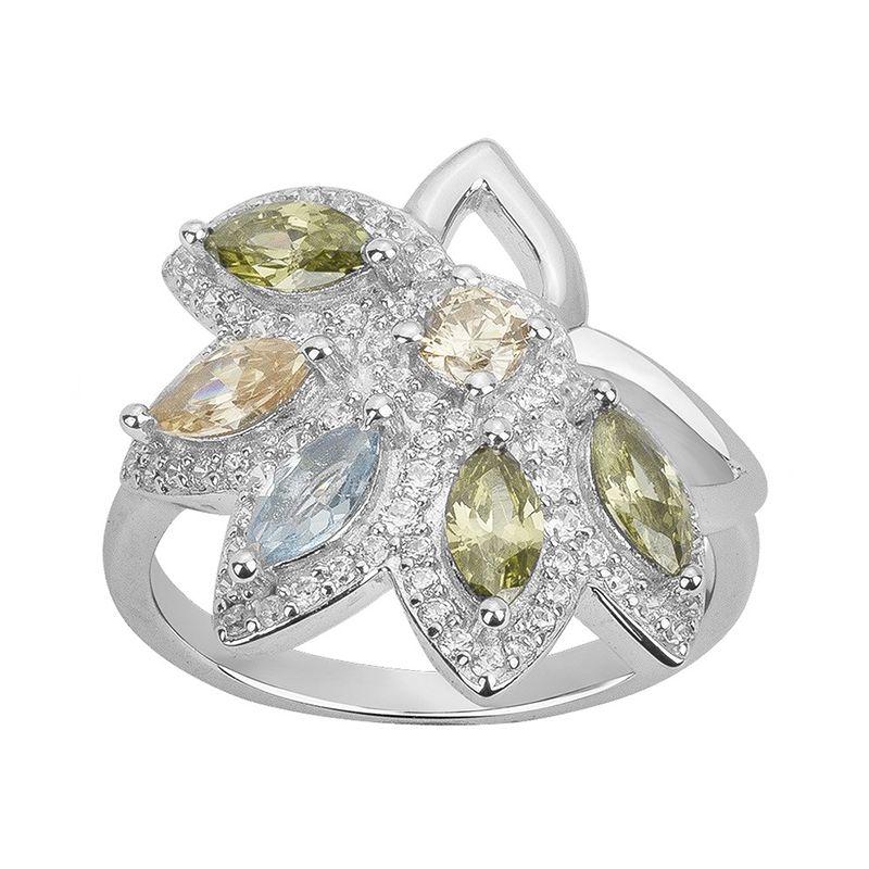 Bague femme edora argent 925/1000 et oxydes multi-couleurs
 - bagues-femmes - edora