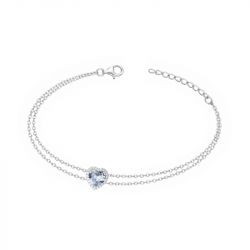 Bracelet femme coeur edora argent 925/1000 et spinelle bleue - bracelets-femme - edora - 0