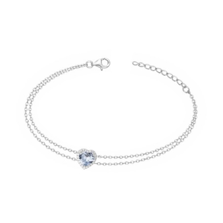 Bracelet femme coeur edora argent 925/1000 et spinelle bleue – bracelets femme