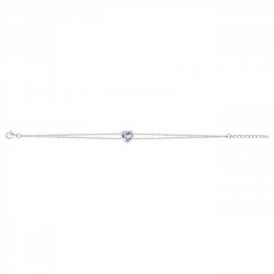 Bracelet femme coeur edora argent 925/1000 et spinelle bleue - bracelets-femme - edora - 2
