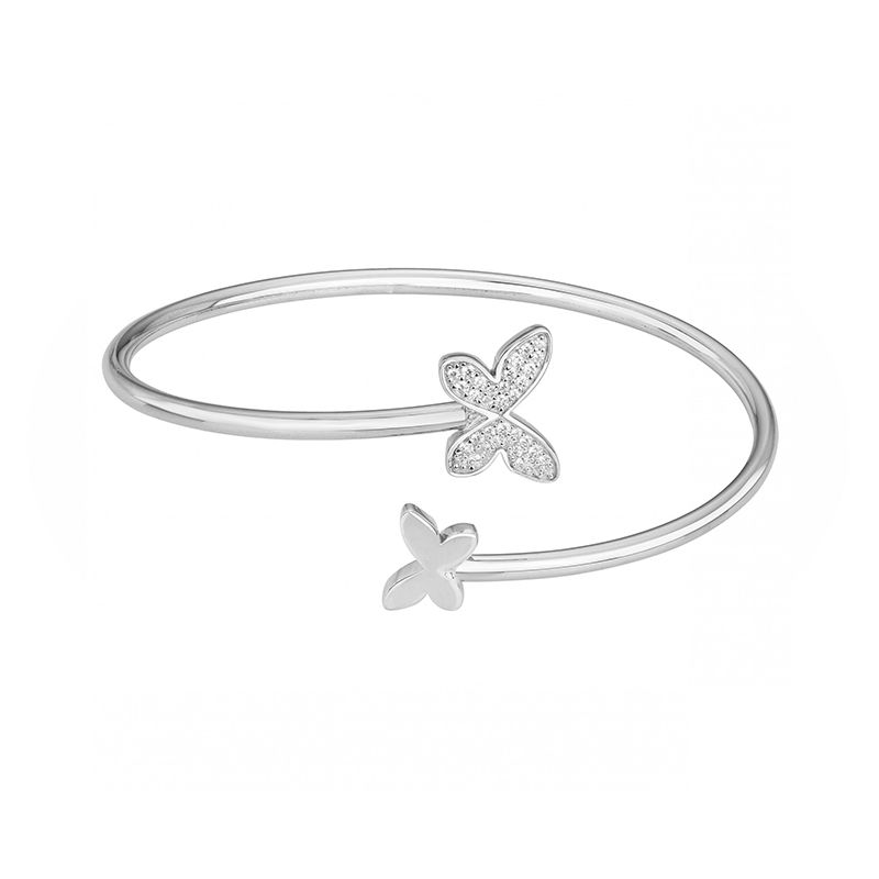 Bracelet femme jonc edora argent 925/1000 et oxydes
 - bracelets-femme - edora