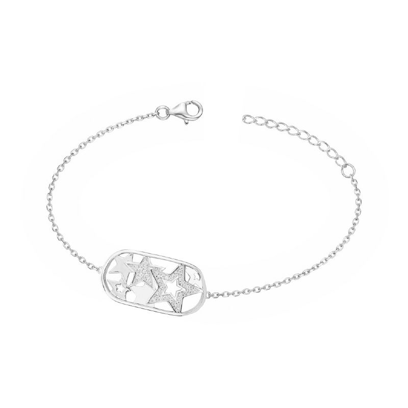 Bracelet femme etoiles edora argent 925/1000 et oxydes - bracelets-femme - edora