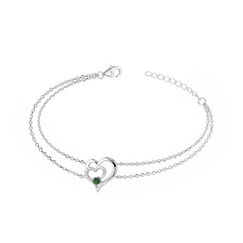 Bracelet femme coeur edora argent 925/1000 et spinelle - bracelets-femme - edora
