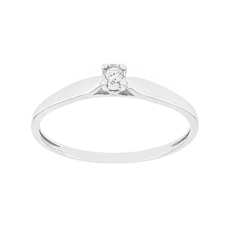 Bague femme solitaire edora or 375/1000 blanc et diamant edo09zq58gb4 - bagues-femmes - edora