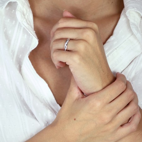 Bague femme alliance or 750/1000 blanc et diamants edo3c033gb4.750mil – bagues de mariage