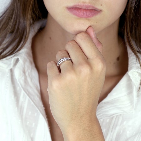 Bague femme alliance or 750/1000 blanc et diamants edo3c107gb5.750mil – bagues de mariage