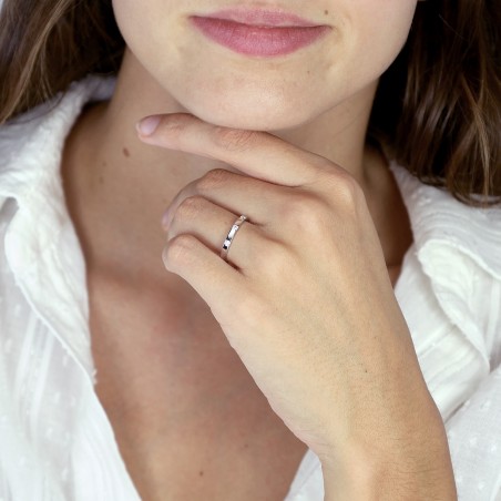 Bague femme alliance or 750/1000 blanc et diamants edo3f030gb2.750mil – bagues de mariage