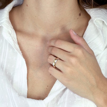 Bague mixte alliance or 750/1000 bicolore edo3y002x50.750mil – bagues de mariage