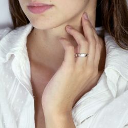 Bague mixte alliance or 750/1000 bicolore - alliances - edora - 2