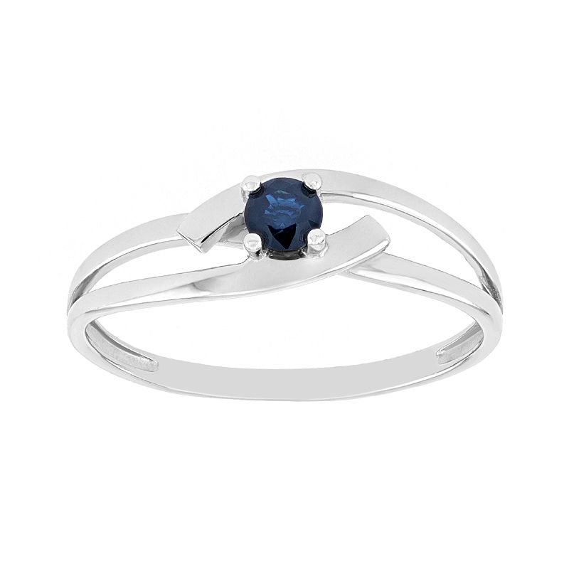 Bague femme solitaire edora or 375/1000 blanc et saphir edo09pa501gs - bagues-femmes - edora