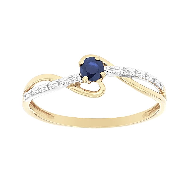 Bague femme edora or 375/1000 bicolore et saphir edo09pe57bs - bagues-femmes - edora