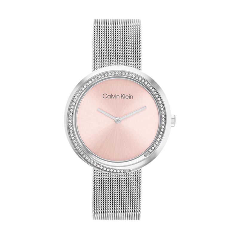 Montre femme sculptural calvin klein acier argenté 25200149 - montres-femme - edora
