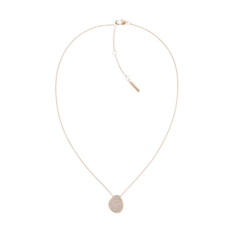 Collier femme sculptural calvin klein acier doré rose – colliers femme