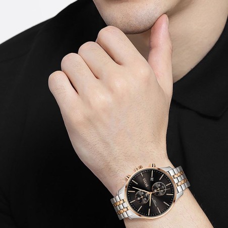 Montre homme chronographe associate hugo boss acier bicolore – montres homme