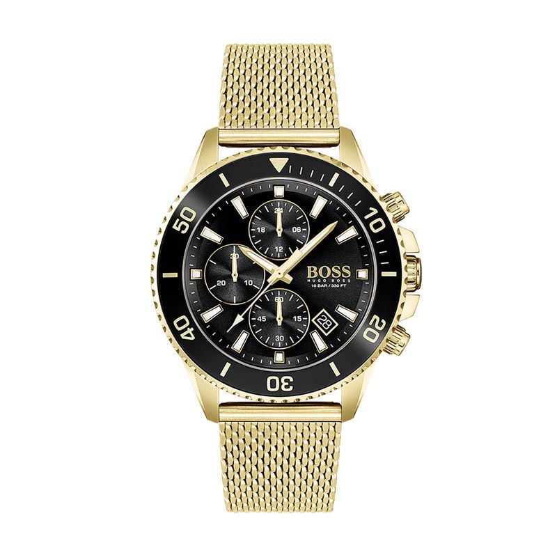 Montre homme chronographe admiral boss acier doré - montres-homme - edora