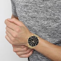 Montre homme chronographe admiral boss acier doré - montres-homme - edora - 3