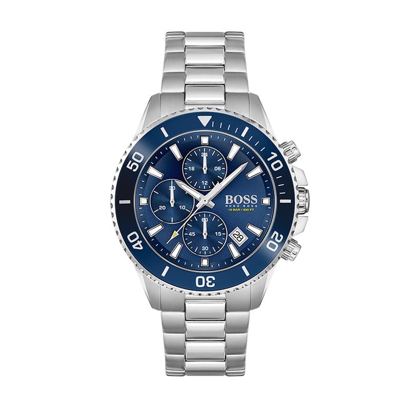 Montre homme chronographe admiral boss acier argenté
 - montres-homme - edora