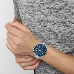 Montre homme chronographe admiral boss acier argenté
 - montres-homme - edora - 3