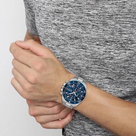 Montre homme chronographe admiral boss acier argenté
 – montres homme