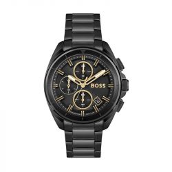 Montre homme chronographe volane boss acier noir
 - montres-homme - edora - 0