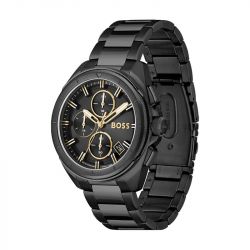 Montre homme chronographe volane boss acier noir
 - montres-homme - edora - 1