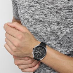 Montre homme chronographe volane boss silicone noir
 - montres-homme - edora - 3