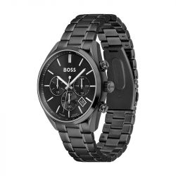 Montre homme chronographe champion boss acier noir - montres-homme - edora - 1
