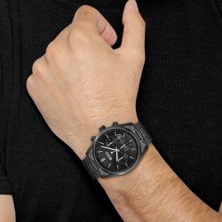Montre homme chronographe champion boss acier noir - montres-homme - edora - 3