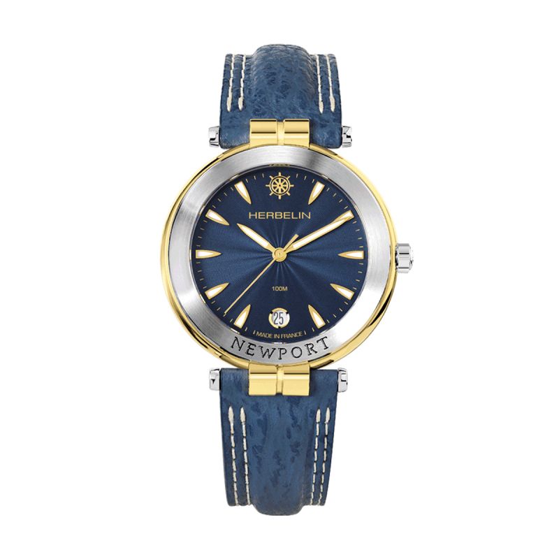 Montre homme newport originals michel herbelin cuir bleu 12255t35 - montres-homme - edora