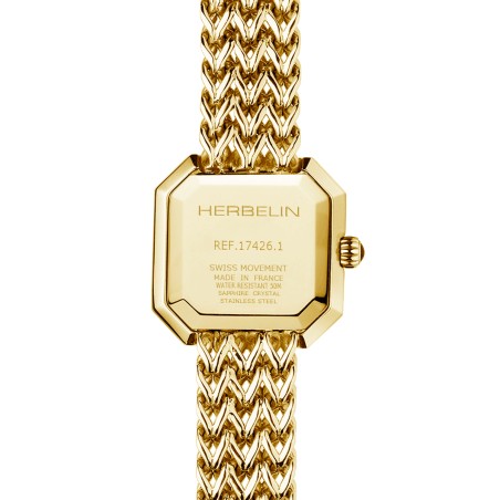 Montre femme octogône michel herbelin acier doré – montres femme