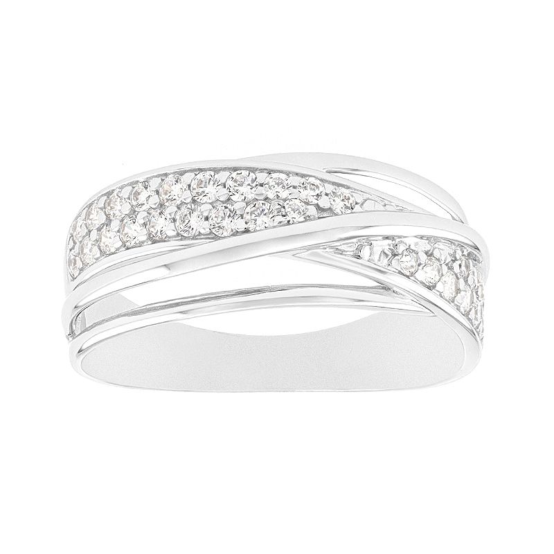 Bague femme pavage or 375/1000 blanc et oxydes - bagues-femmes - edora