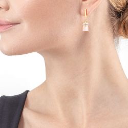Boucles d’oreilles pendantes argent, or, perles & or blanc femme (4) - boucles-d-oreilles-femme - edora - 2