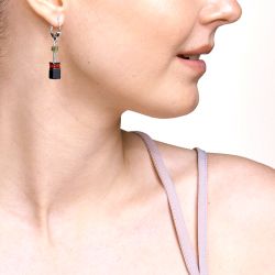 Boucles d’oreilles pendantes argent, or, perles & or blanc femme (2) - boucles-d-oreilles-femme - edora - 2
