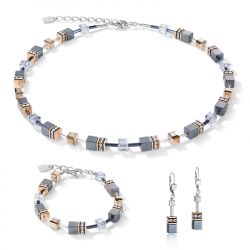 Boucles d'oreilles femme coeur de lion geocube bleu glacier acier inoxydable - boucles-d-oreilles-femme - edora - 2