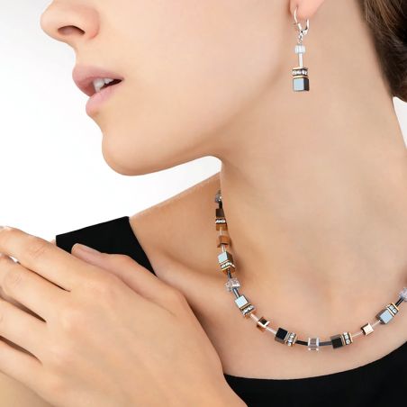 Boucles d’oreilles pendantes argent, or, perles & or blanc femme - boucles-d-oreilles-femme - edora - 2